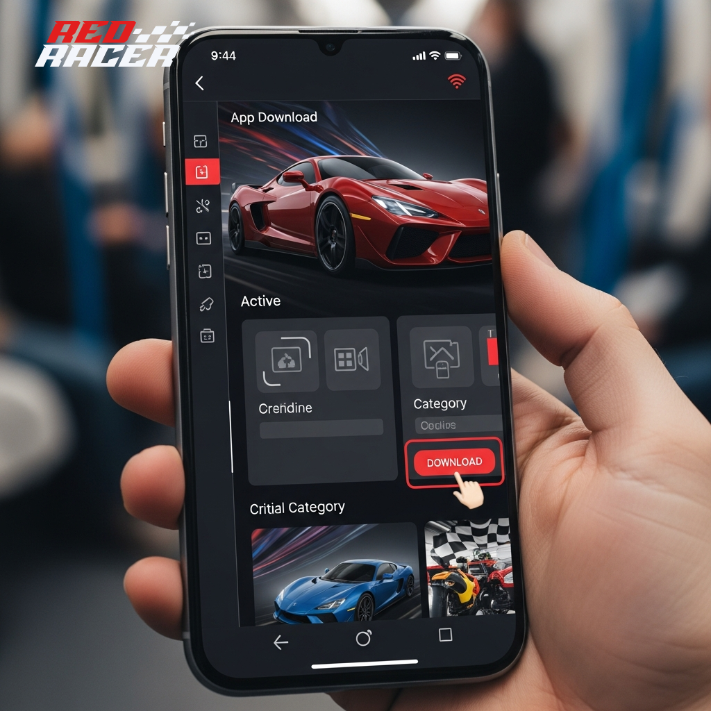 Future Redracer app on a phone
